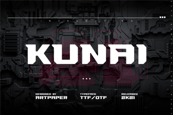 Kunai: A Futuristic Display Font for Digital Impact