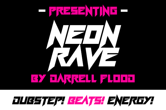 Neon Rave Display Font: Sharp Angular Design for Creatives
